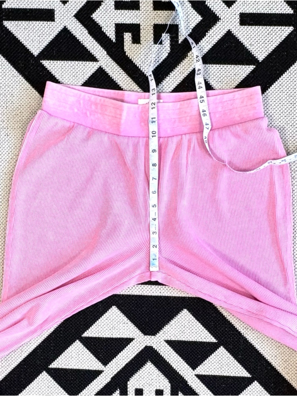 Sunnyside by Sundry Waffle Knit Wide Leg Lounge Pants in Pink Large - Picture 4 of 10